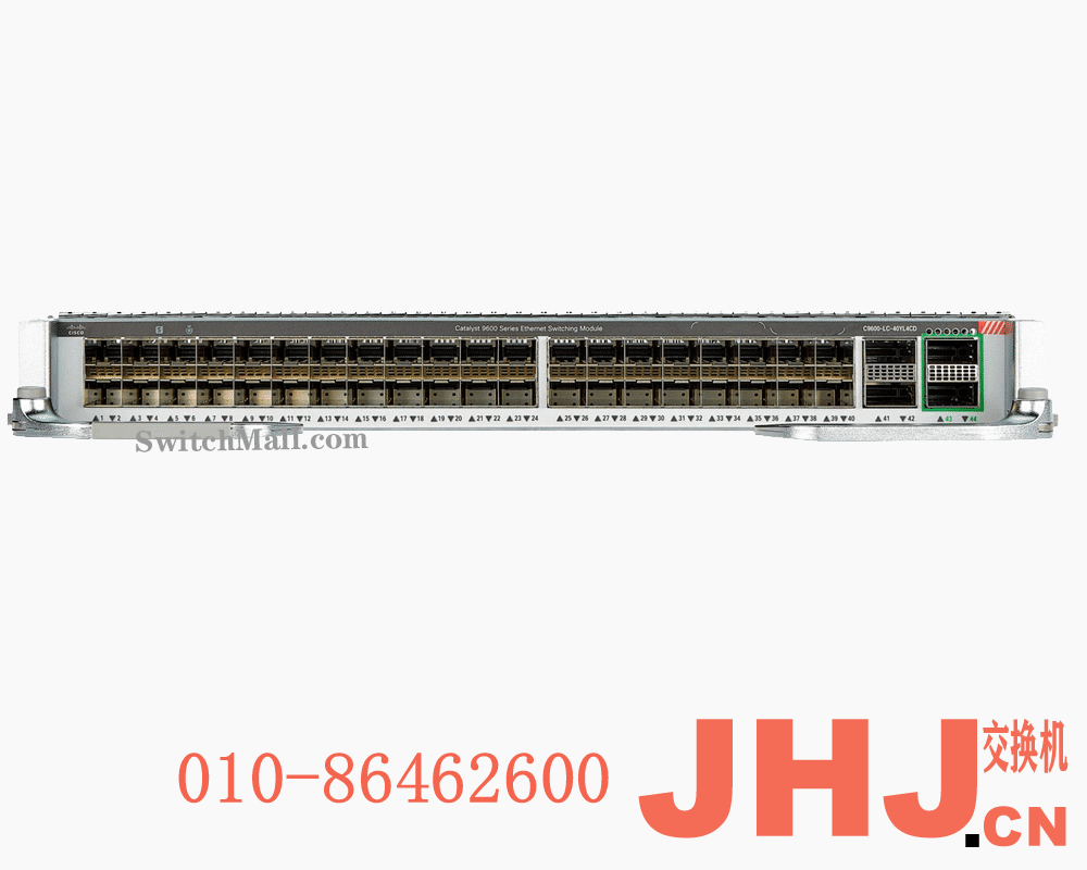 C9600-LC-40YL4CD (=) Cisco Catalyst 9600 Series Combo line card,40 ports 50/25/10GE SFP56,2 ports 200/100/40QSFP56 uplinks,2 ports 400/200/100GE QSFP-DD uplinks