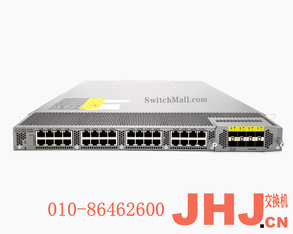 N2K-C2232TF  Cisco Nexus 2232TM Series 10GBASE-T Fabric Extender, 2PS, 1 Fan Module, 32×1/10GBase-T + 8x10GE Module (includes 16 Fabric Extender Transceivers), choice of airflow and power supply
