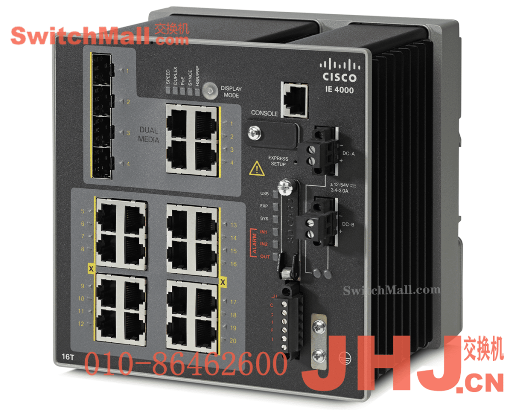 IE-4000-16T4G-E= | 思科工业交换机IE4000系列| Cisco IE-4000-16T4G-E | 16个百兆FE电口和4个千兆光电复用口上行 |