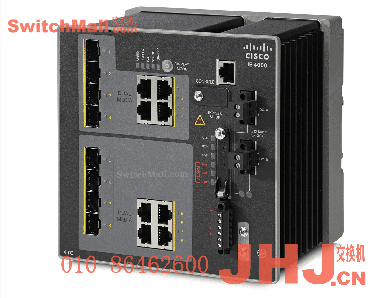 IE-4000-4TC4G-E= | 思科工业交换机IE4000系列| Cisco IE-4000-4TC4G-E | 4个FE百兆复用口和4个千兆光电复用口上行 | IE4000 switch with 4 FE Copper combo ports and 4 GE combo uplink ports