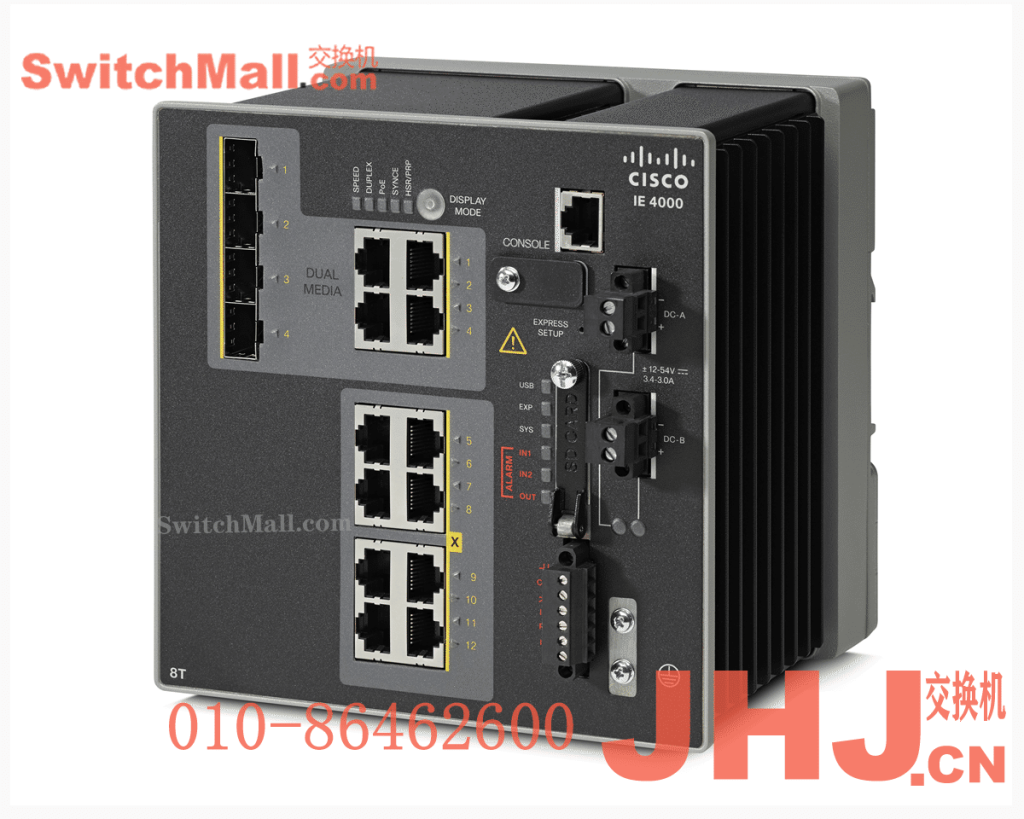 IE-4000-8T4G-E= | 思科工业交换机IE4000系列| Cisco IE-4000-8T4G-E | 8个百兆电口4个千兆光电复用口 |  IE4000 switch with 8 FE copper and 4 GE combo uplink ports